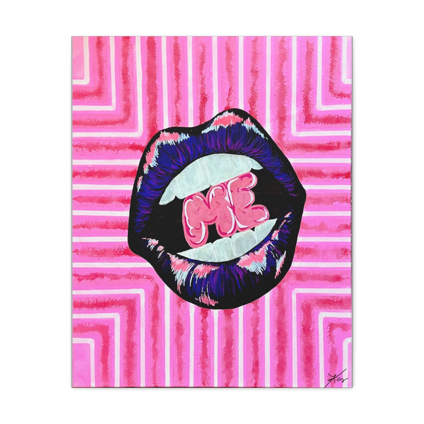 “Bite Me” Stretched Canvas Print