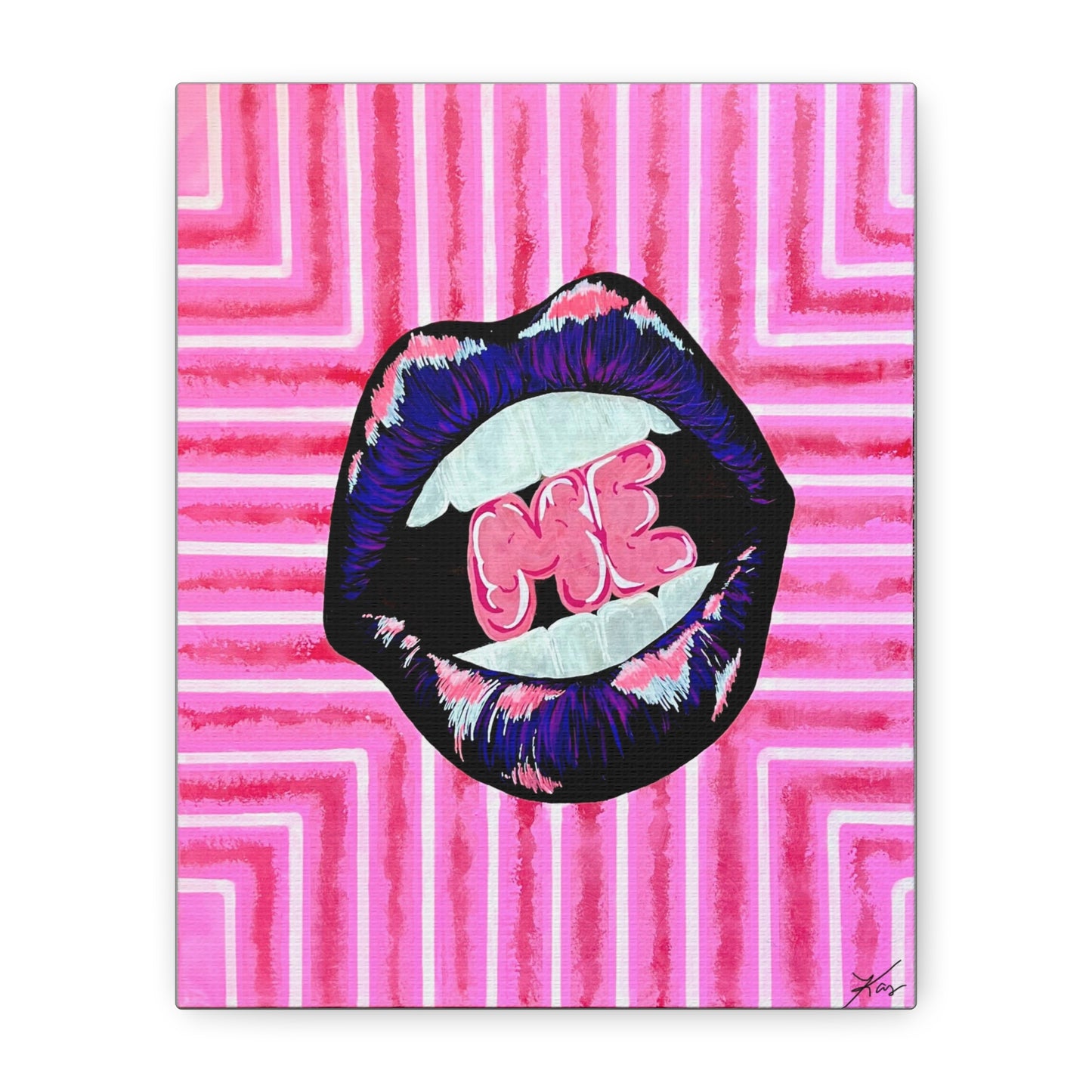 “Bite Me” Stretched Canvas Print