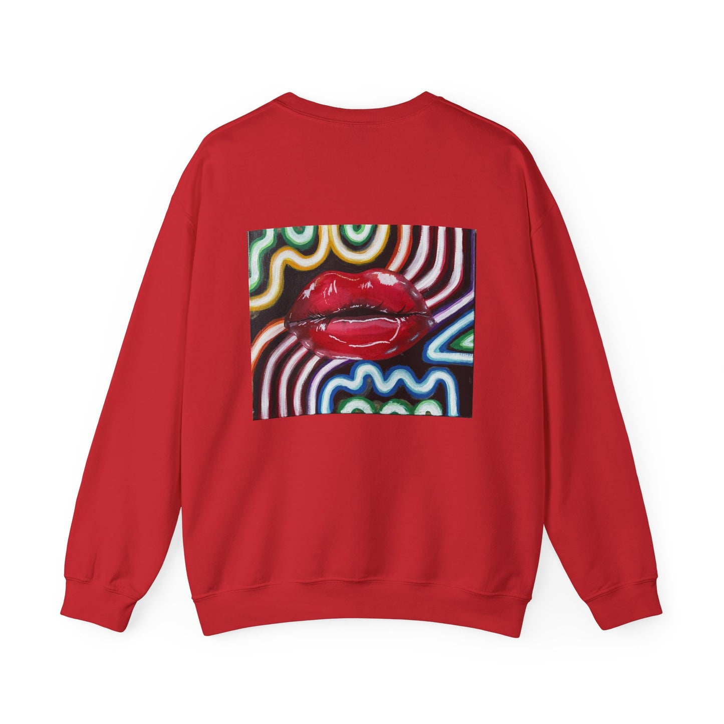 “Kiss Under the Neon” Unisex Crewneck Sweatshirt
