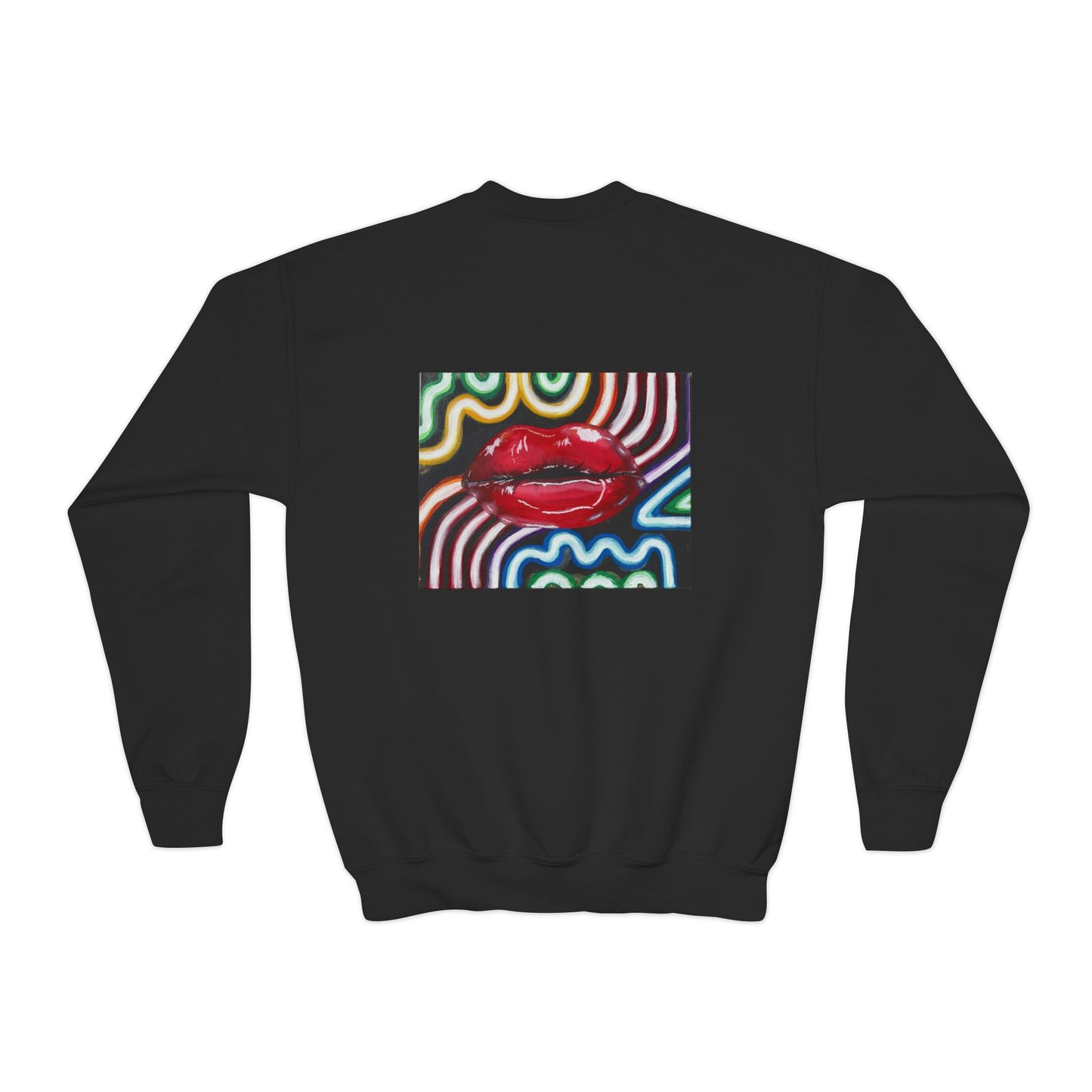 “Kiss Under the Neon” Kids Crewneck Sweater