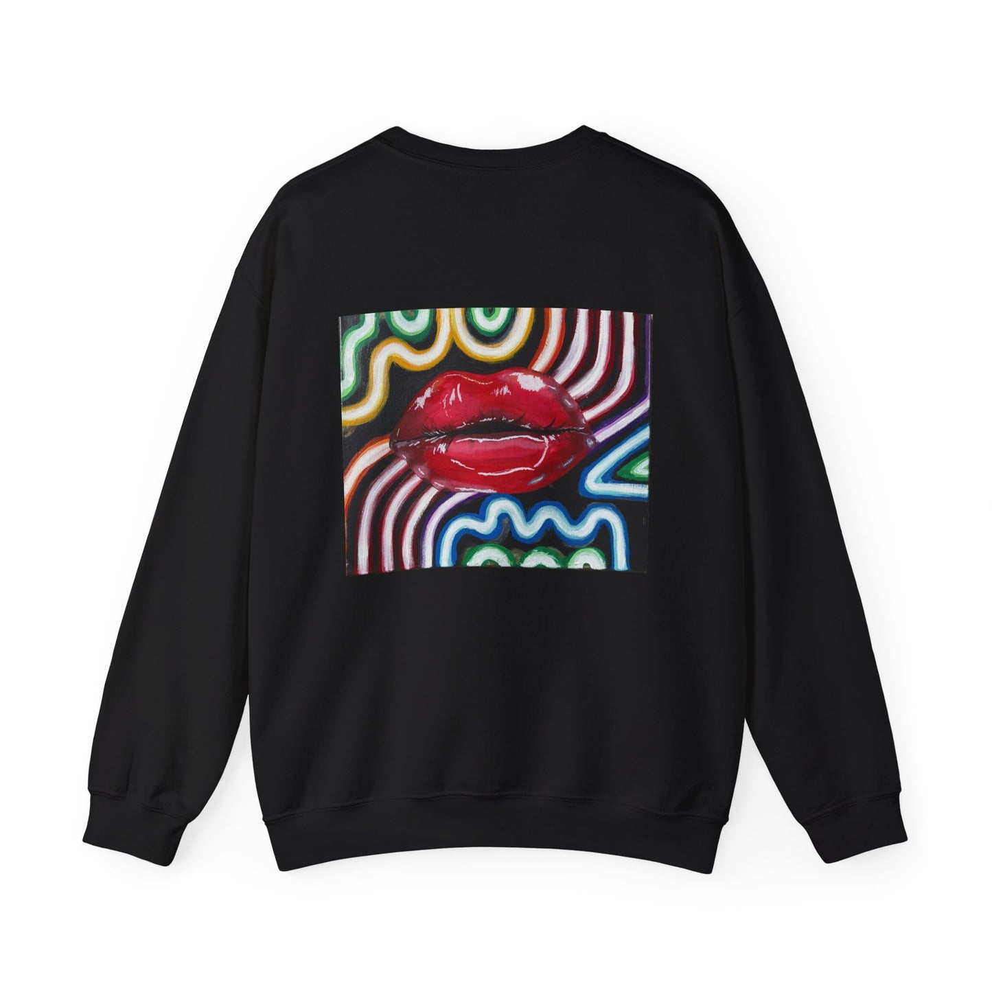“Kiss Under the Neon” Unisex Crewneck Sweatshirt