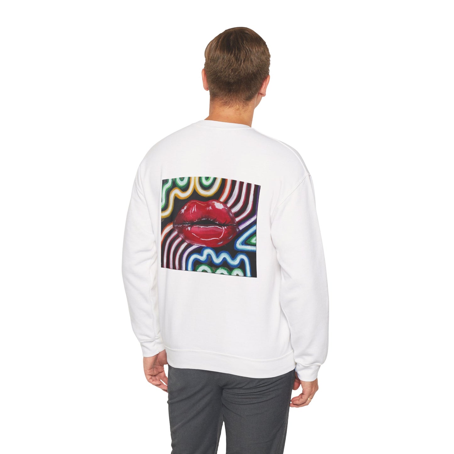 “Kiss Under the Neon” Unisex Crewneck Sweatshirt
