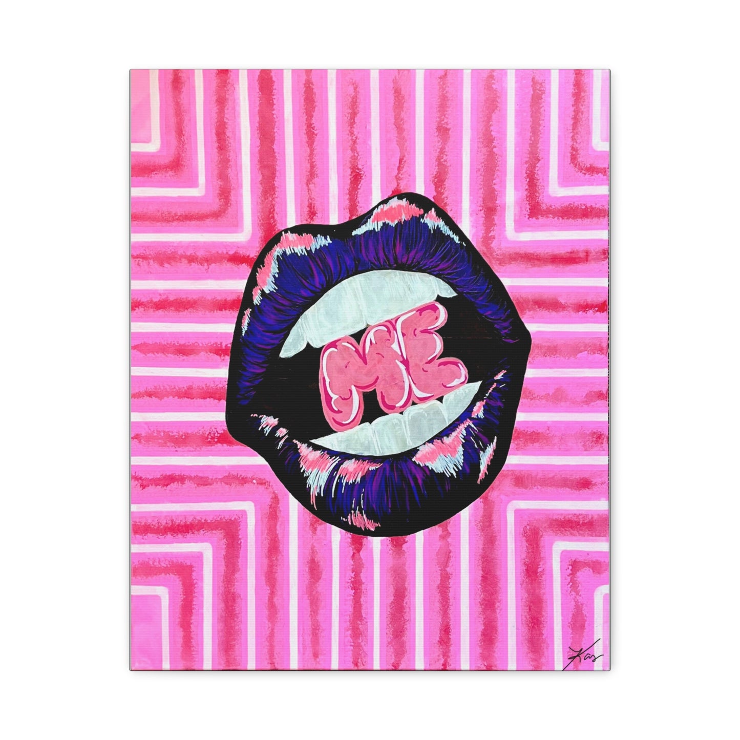 “Bite Me” Stretched Canvas Print