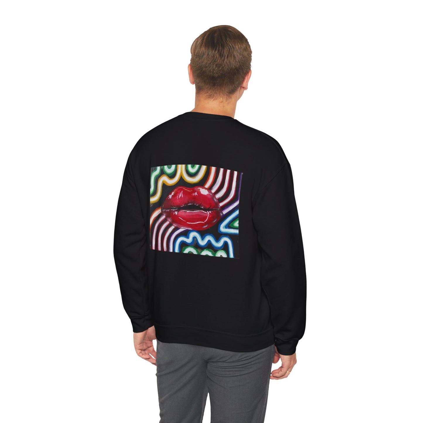 “Kiss Under the Neon” Unisex Crewneck Sweatshirt