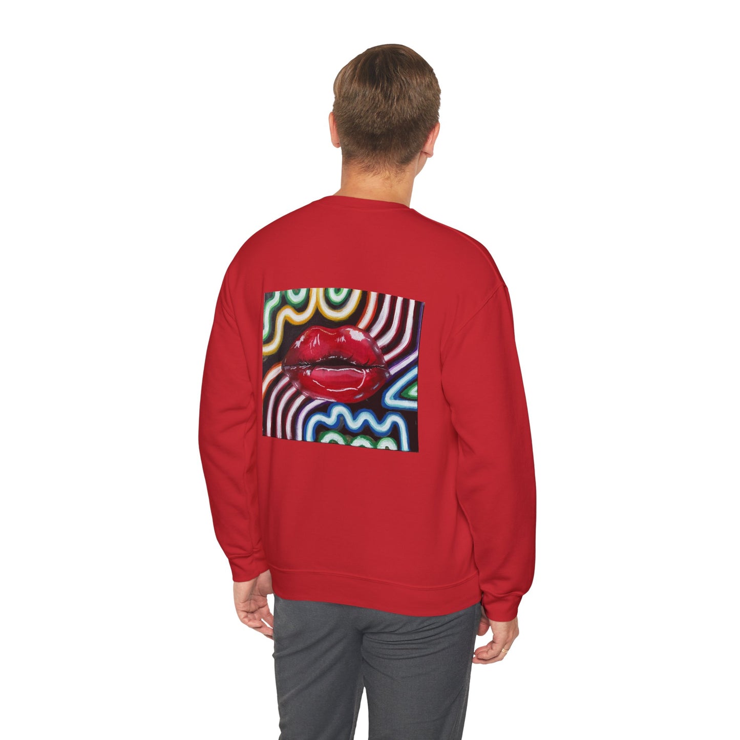 “Kiss Under the Neon” Unisex Crewneck Sweatshirt