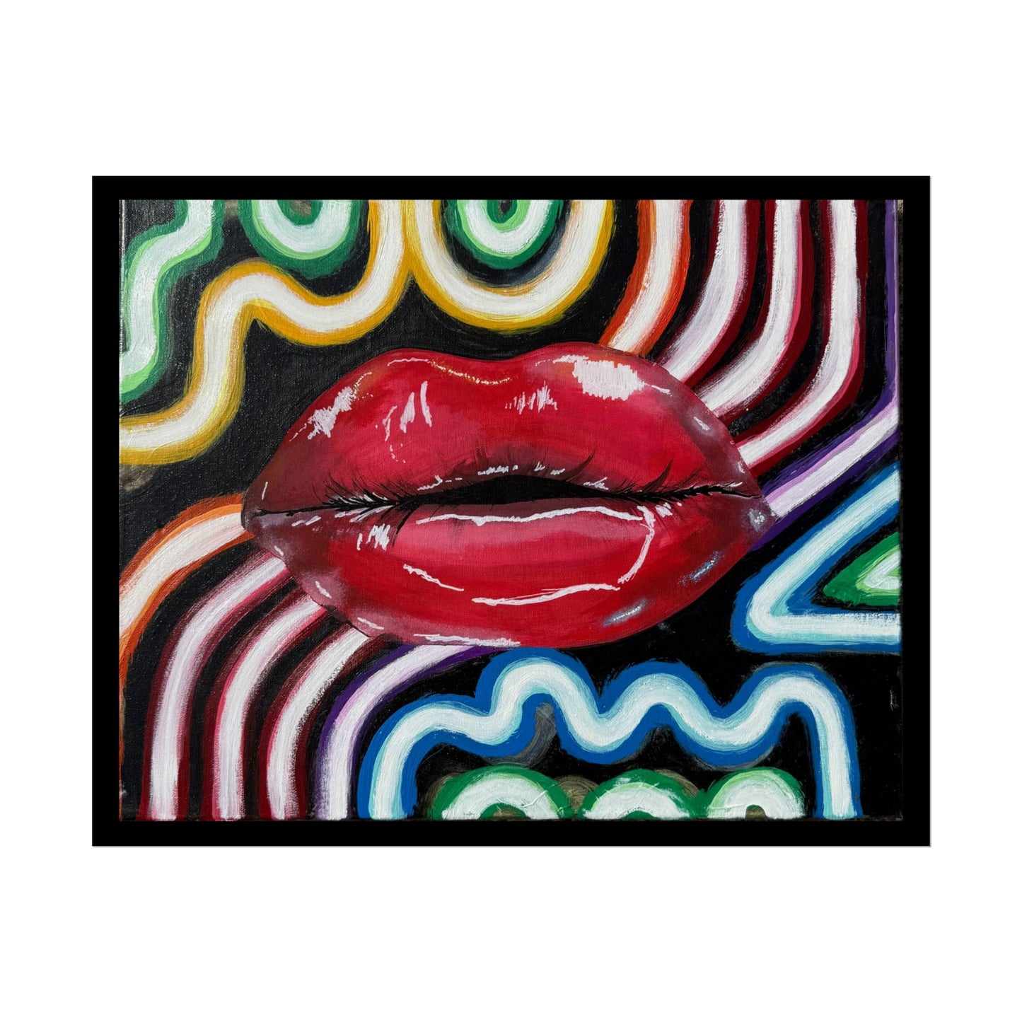 “Kiss Under the Neon” Poster Print
