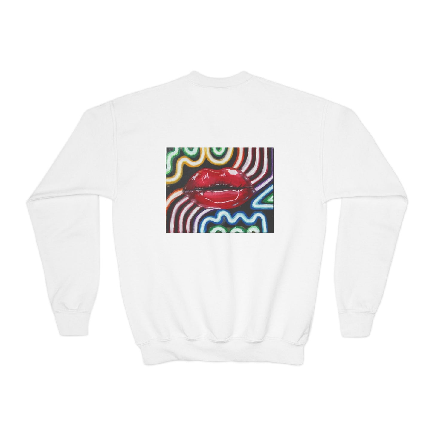 “Kiss Under the Neon” Kids Crewneck Sweater