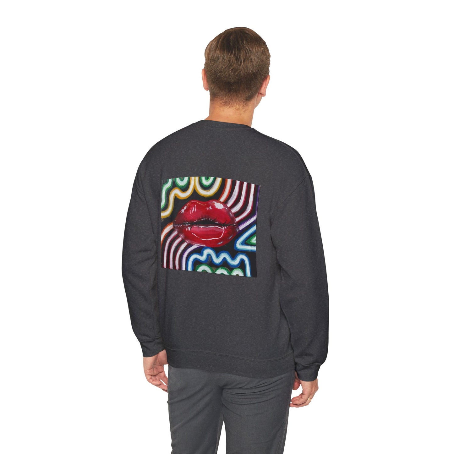 “Kiss Under the Neon” Unisex Crewneck Sweatshirt